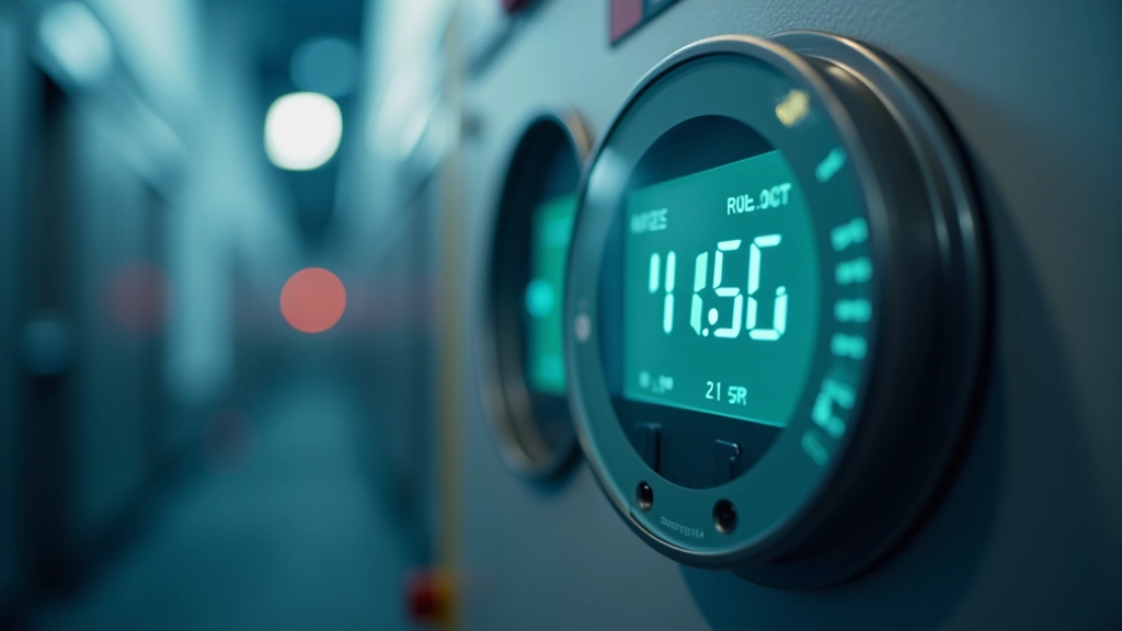 Stromzähler mit digitaler Anzeige, moderne Energiemessung in Nahaufnahme